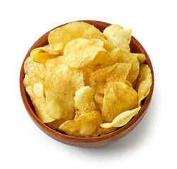 Sticker - potato chips in wooden bowl