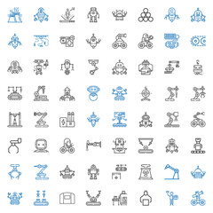 Wall Mural - manufacturing icons set