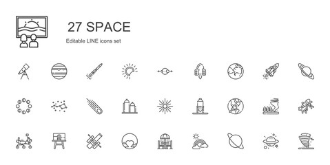 Wall Mural - space icons set