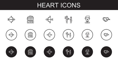 Poster - heart icons set