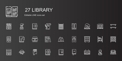 Sticker - library icons set