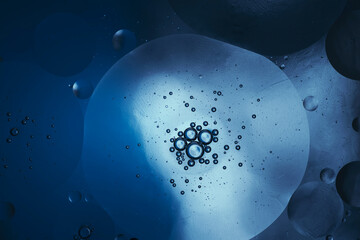 abstract space background, blue galaxy and planets