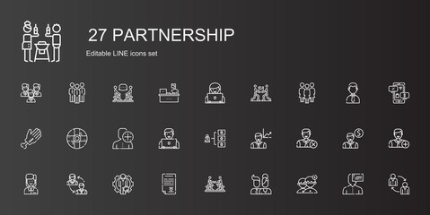 Wall Mural - partnership icons set