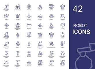 Poster - robot icons set