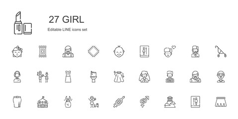 Canvas Print - girl icons set