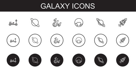 Wall Mural - galaxy icons set