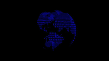 amazing blue color 3d earth image on black background