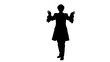 © FunKey Factory - Silhouette Man dressed like Mozart expressively finishing conduc