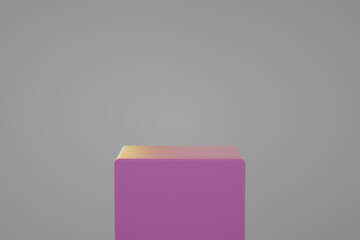 Fototapete - magenta pedestal podium for product. 3d render of box in modern style