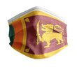 mascarilla para covid con el fondo blanco y la bandera de Sri Lanka