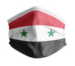 mascarilla para covid con el fondo blanco y la bandera de Siria