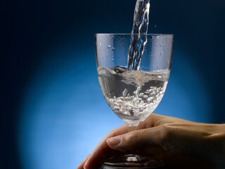 water pouring into glass