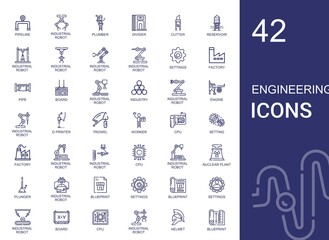 Sticker - engineering icons set