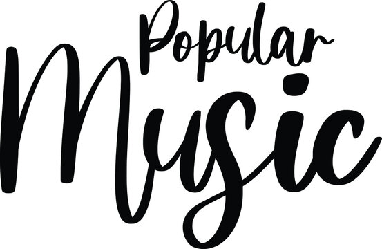 Popular Music Typography Black Color Text On White Background