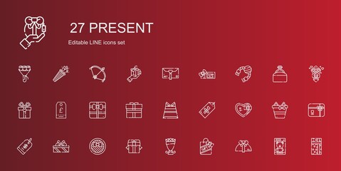 Canvas Print - present icons set