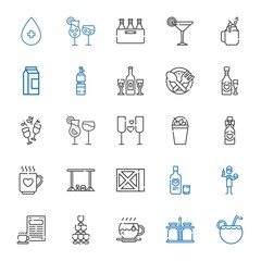 Wall Mural - beverage icons set