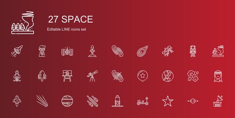 Wall Mural - space icons set