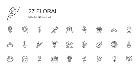 Sticker - floral icons set