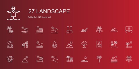 Wall Mural - landscape icons set