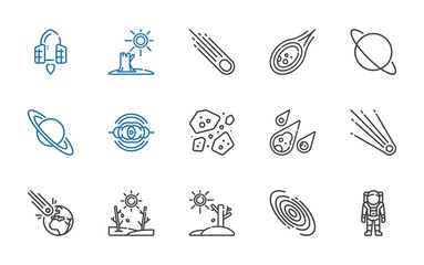 Wall Mural - asteroid icons set