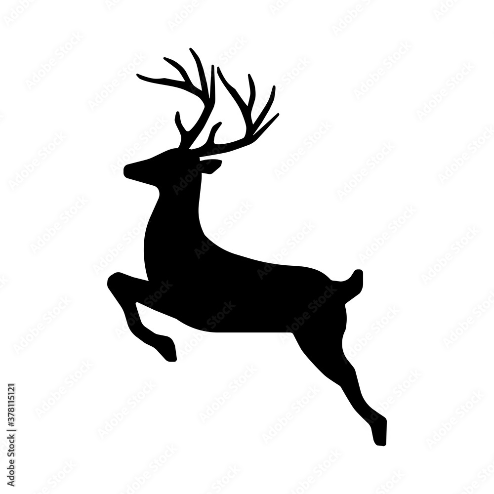 Vector illustration of deer isolated on white background. Stock Vector ...