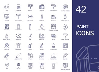 Canvas Print - paint icons set