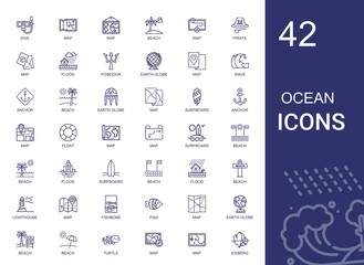 Canvas Print - ocean icons set