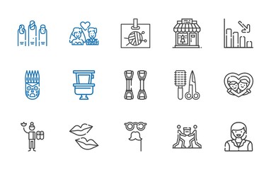 Sticker - woman icons set