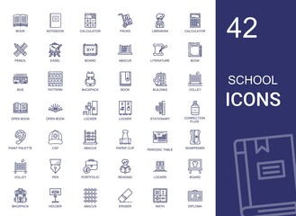 Poster - school icons set