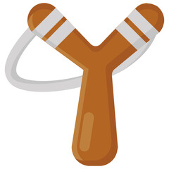 
Vector of wooden slingshot in editable style 
