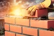 Bricklayer build cement masonry layer
