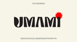 Umami, a bold decorative display font, modern alphabet typeface design vector illustration