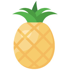 Sticker - 
Pineapple vector style, healthy fruit 
