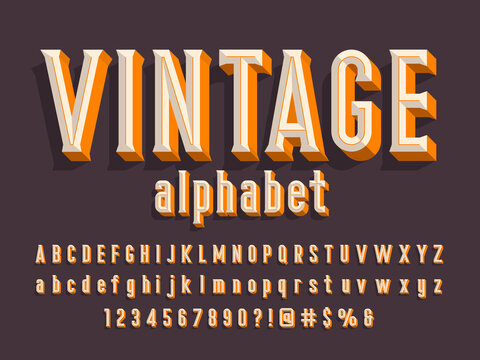 Chisel style alphabet design with uppercase, lowercase, number and symbols