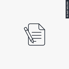 Poster - Contract, document, linear style sign for mobile concept and web design