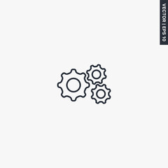 Poster - Gears, setting, linear style sign for mobile concept and web design