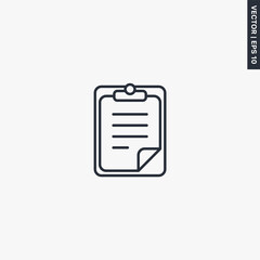 Poster - Clipboard with documents, linear style sign for mobile concept and web design