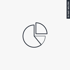 Poster - Business pie chart, linear style sign for mobile concept and web design