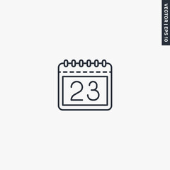 Poster - Calendar, linear style sign for mobile concept and web design