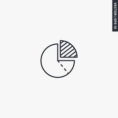Poster - Pie chart, linear style sign for mobile concept and web design