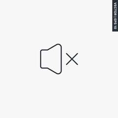 Poster - Sound off, linear style sign for mobile concept and web design