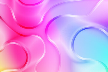 Poster - Holographic 3D liquid abstract shape, gradient fluid poster background.