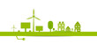 Erneuerbare Energie Landschaft Grün Solar Wind Strom Haus  