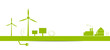 Erneuerbare Energien Energie Windenergie Solarenergie Band Banner Hintergrund Grün 