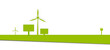 Erneuerbare Energien Windenergie Solarenergie Band Banner Grün Hintergrund