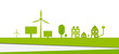 Erneuerbare Energie Grün Band Banner Haus Solar Windenergie Sonnenenergie