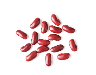 Wall Mural - Red beans on a white background