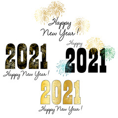 Wall Mural - 2021 new year graphics with fireworks