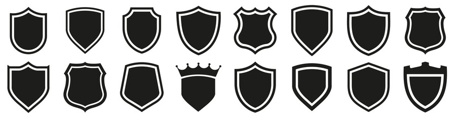 shield icons set. protect shield vector