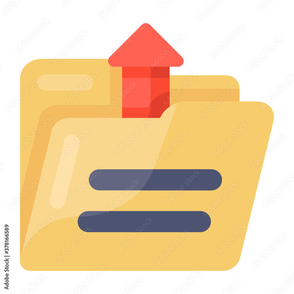 Upload folder icon in editable flat style Stock Vector | Adobe Stock